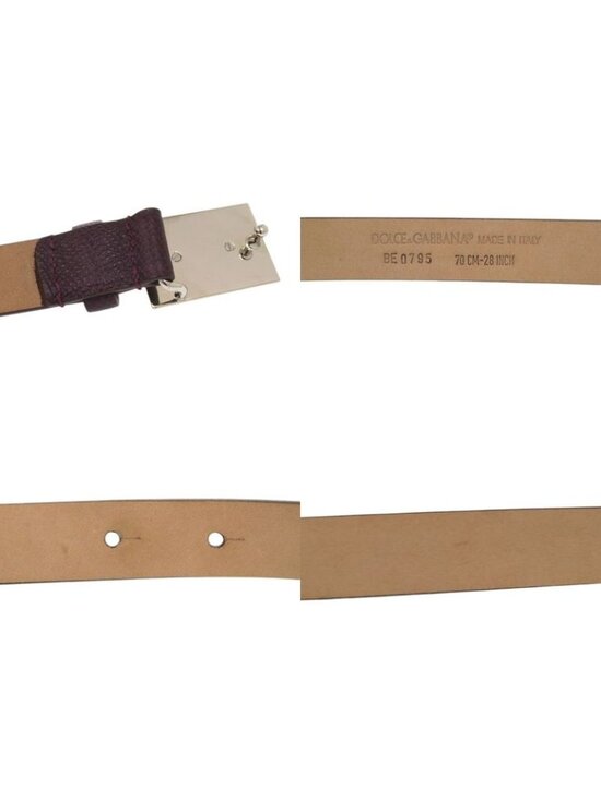 Dolce & Gabbana Logo Plate Buckle Leather Purple Belt main image 4